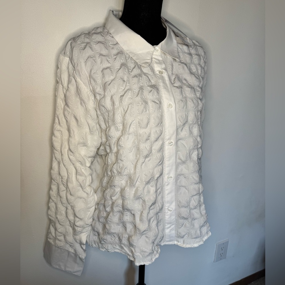 Daisy Street Bubble Style Button Down Blouse Shirt
